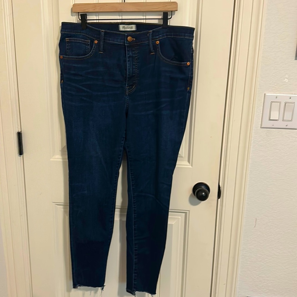 Madewell 9” High Rise Skinny Dark Blue Jeans sz 33